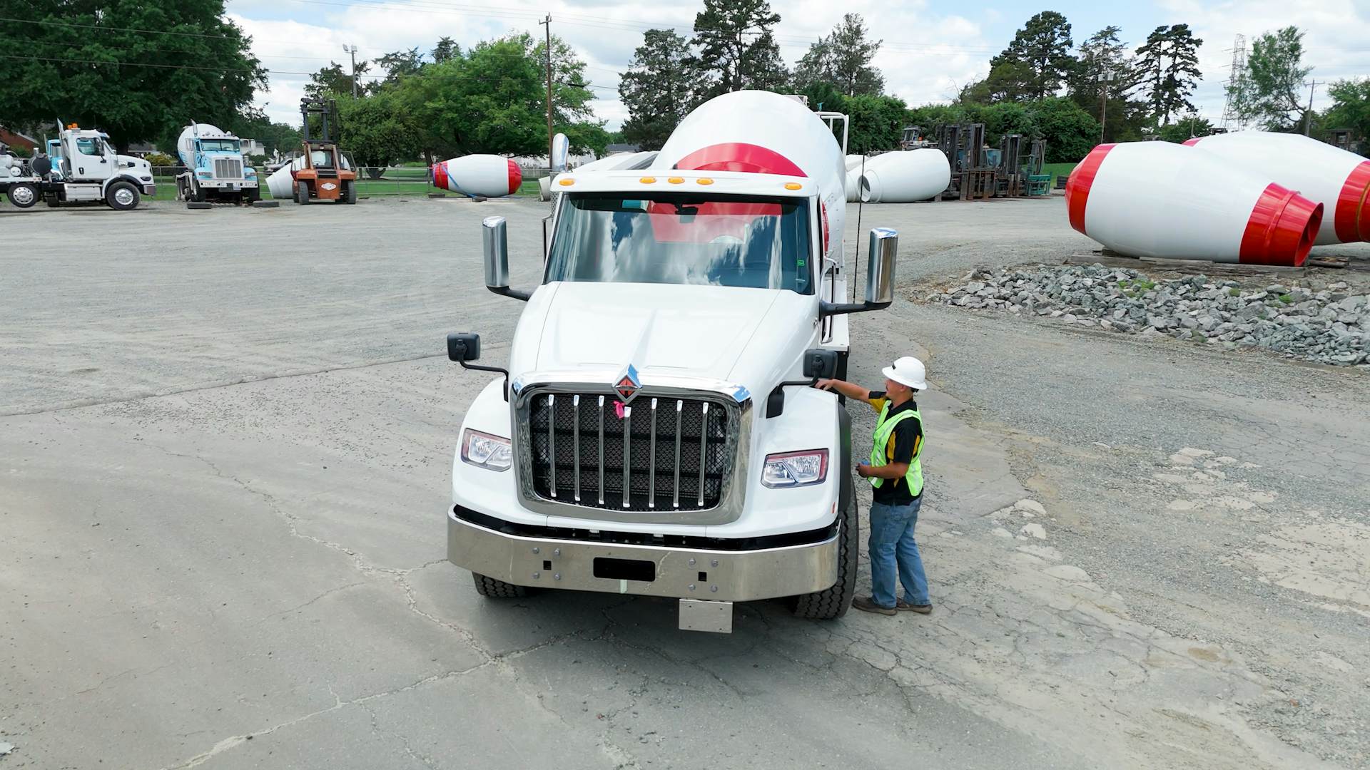 A concrete mixer